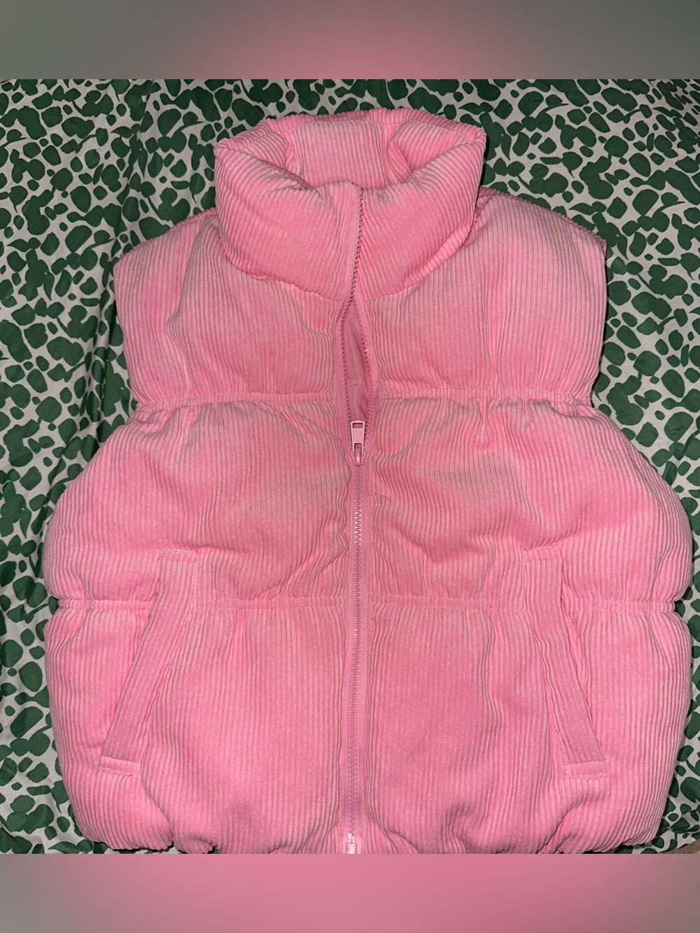 Love Tree Pink Corduroy Puffer Vest - Girls